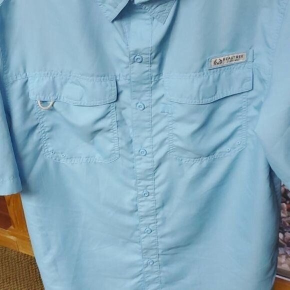 RealTree Fishing Vented Pockets Casual Button Down Short Sleeve Sz L Shirt - Picture 4 of 11